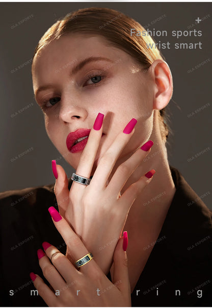 R12 Smart Ring - Display Screen, Wireless Charging, Health Tracker, Waterproof