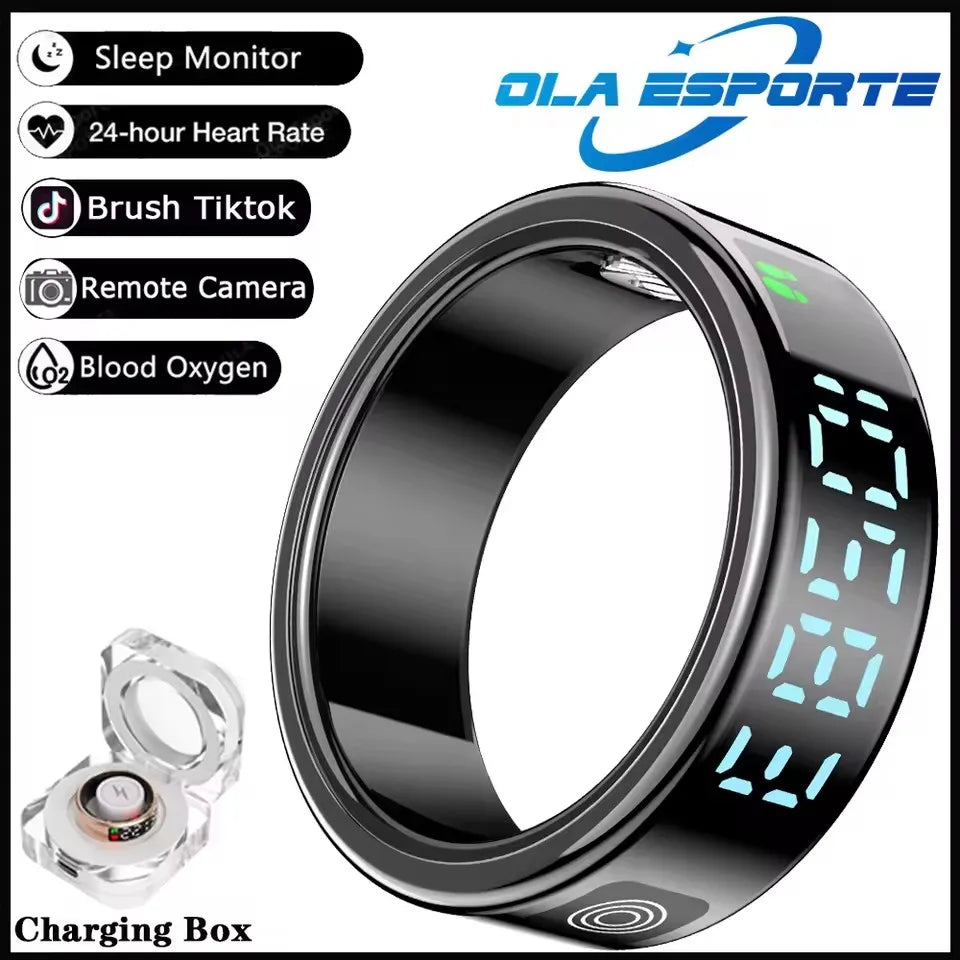 R12 Smart Ring - Display Screen, Wireless Charging, Health Tracker, Waterproof