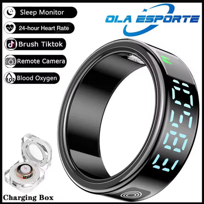R12 Smart Ring - Display Screen, Wireless Charging, Health Tracker, Waterproof
