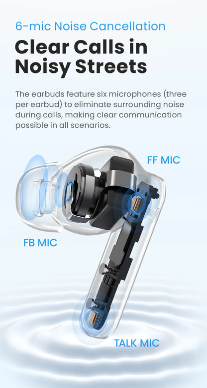 HAYLOU Mori Pro Wireless Earbuds - 43dB ANC, Bluetooth 5.4