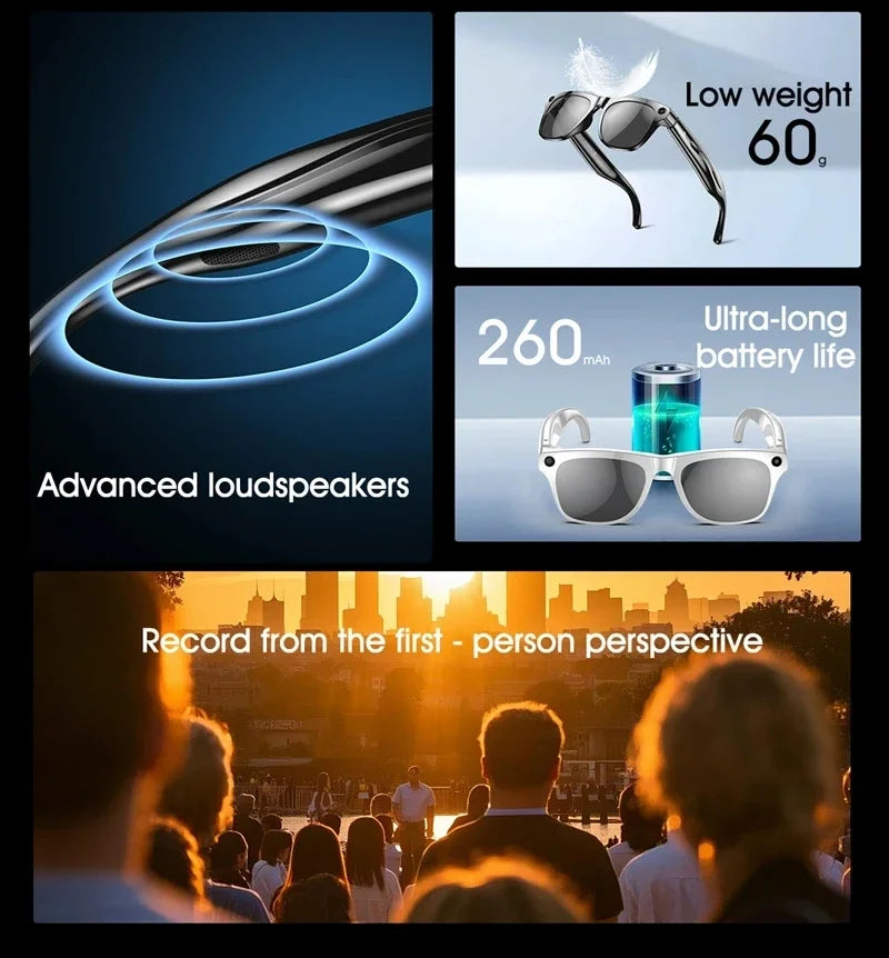 Xiaomi 8K AI Smart Glasses - 100MP Camera, ChatGPT, Bluetooth, Music Player