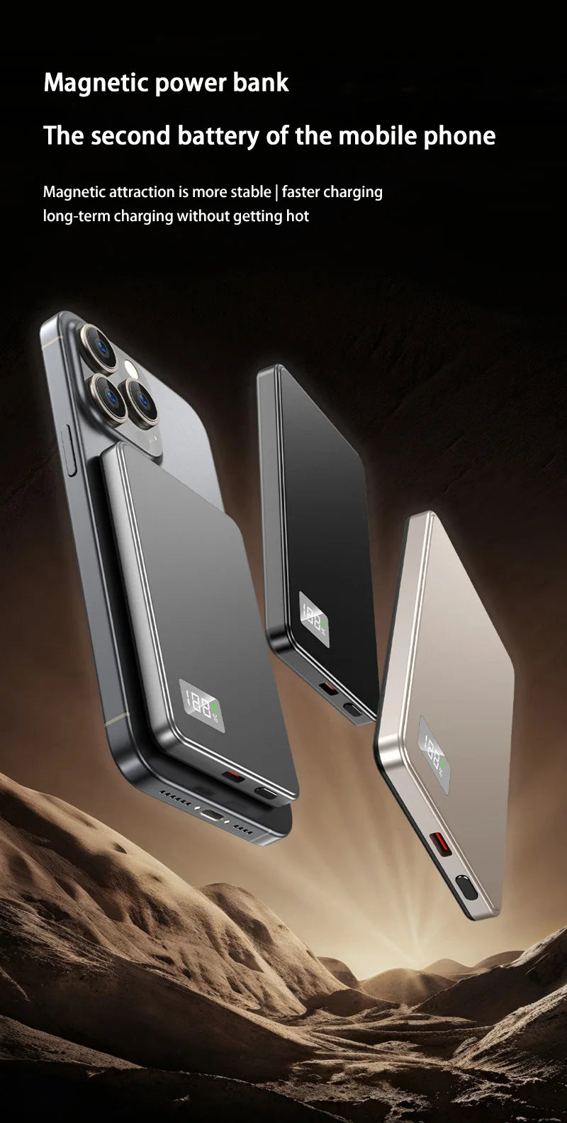 Xiaomi 500000mAh Portable Magnetic Wireless Power Bank PD22.5W Fast Charging External Battery for Magsafe For iPhone Samsung