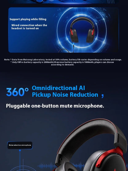 Original MCHOSE V9 Pro Customized Gaming Headphone Tri-mode Esports Earphones Hi-res Music Active Noise Reduction Headsets PC