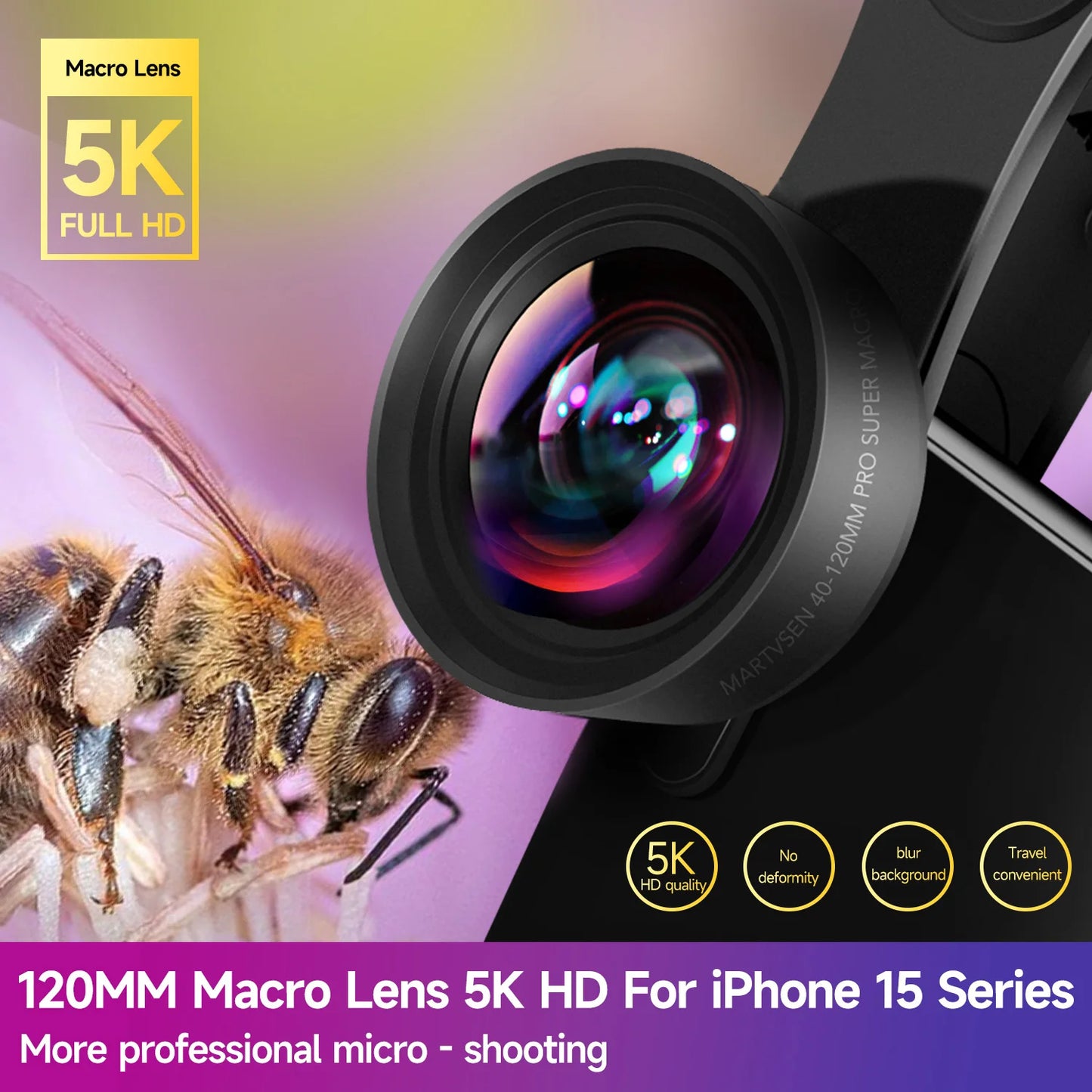MARTVSEN 120MM 10x Macro Lens for iPhone & Android