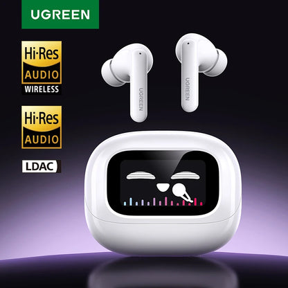 UGREEN LCD Full Color Smart Screen Wireless TWS Bluetooth Earphones Earbuds 52dB Active Noise Cancelling ANC In Ear Headphones