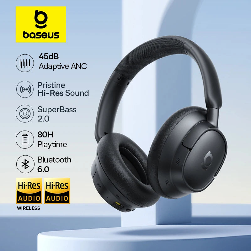 Baseus EH10 NC Wireless Headphones - 45dB ANC, Hi-Res LDAC, 80H Battery