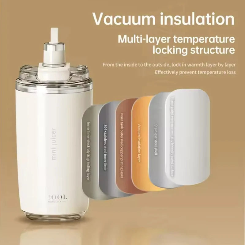 320ML USB Portable Blender Bottle with 26 Blades