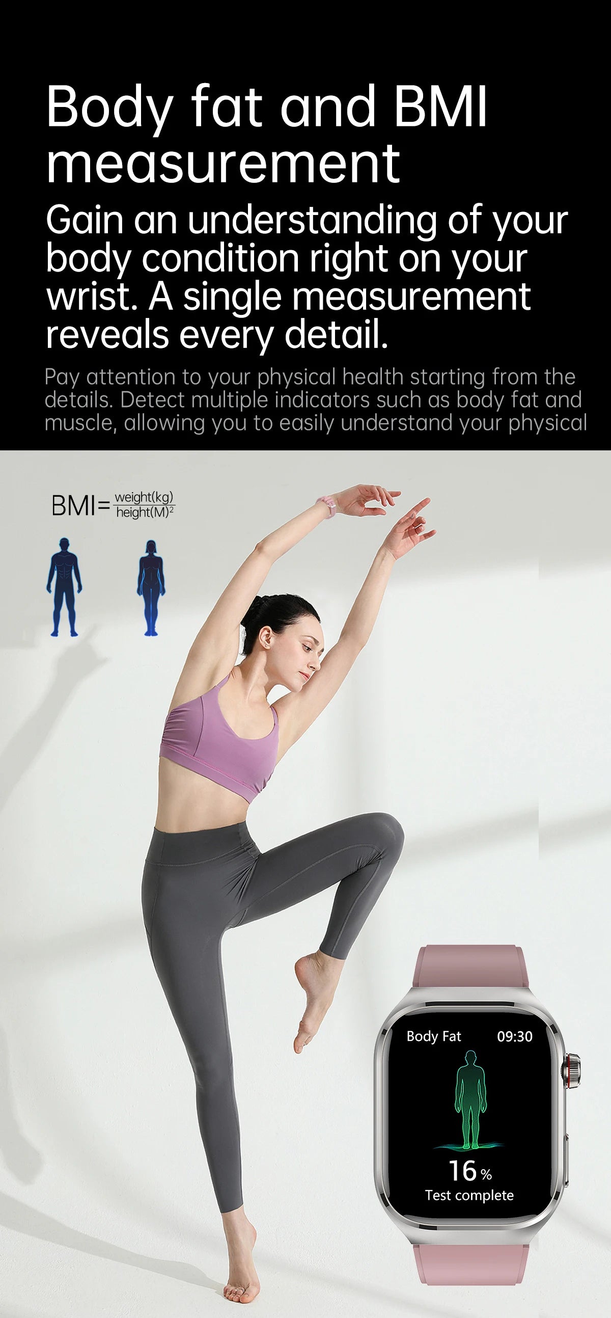 XIAOMI Health Smart Watch - ECG PPG Blood Pressure Oxygen Monitor with Bluetooth Call