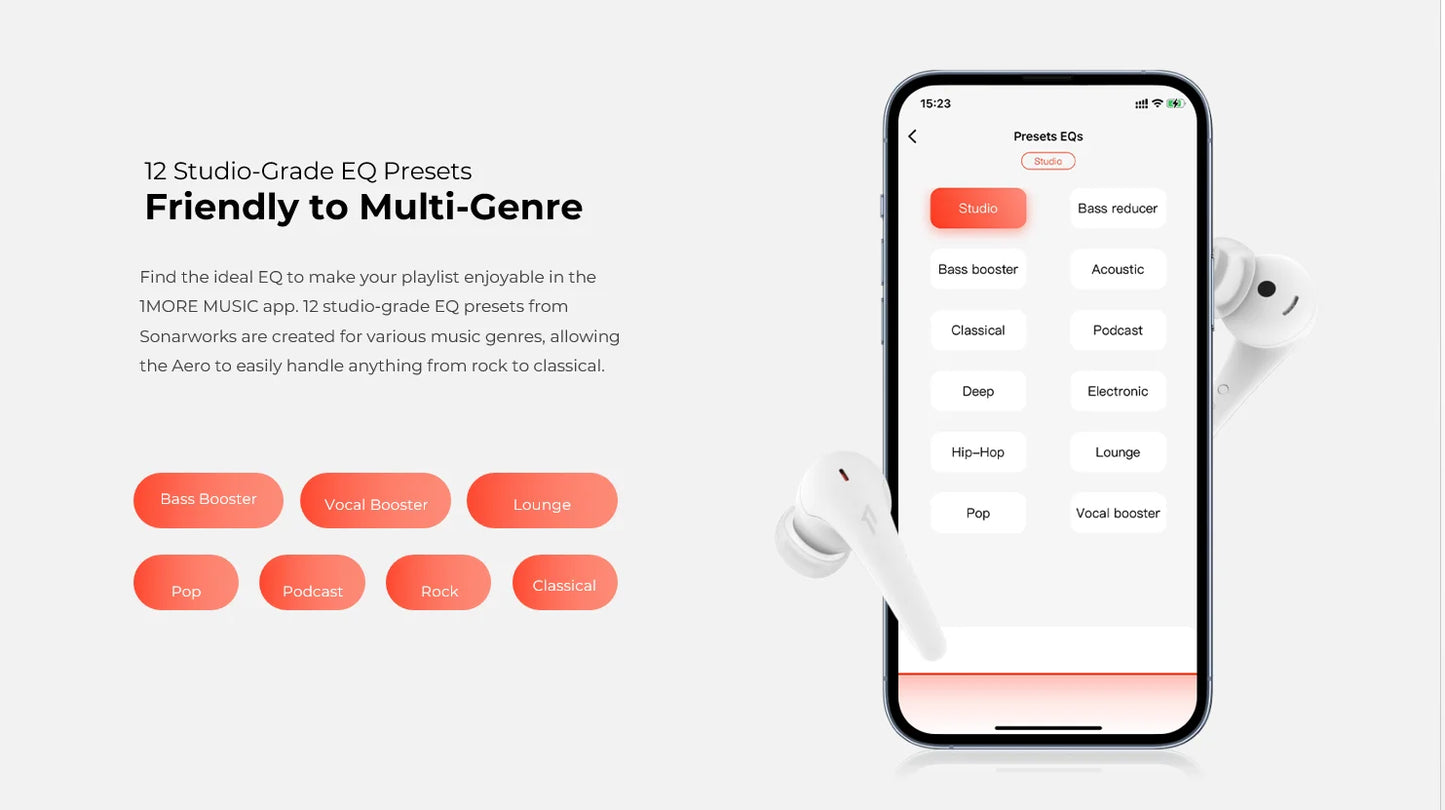 1MORE Aero Earbuds - Noise Cancellation, 28H Playtime, Wireless Charging