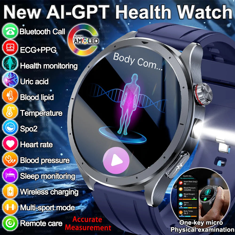 Health Smart Watch - ECG, Blood Pressure, Body Fat Analysis