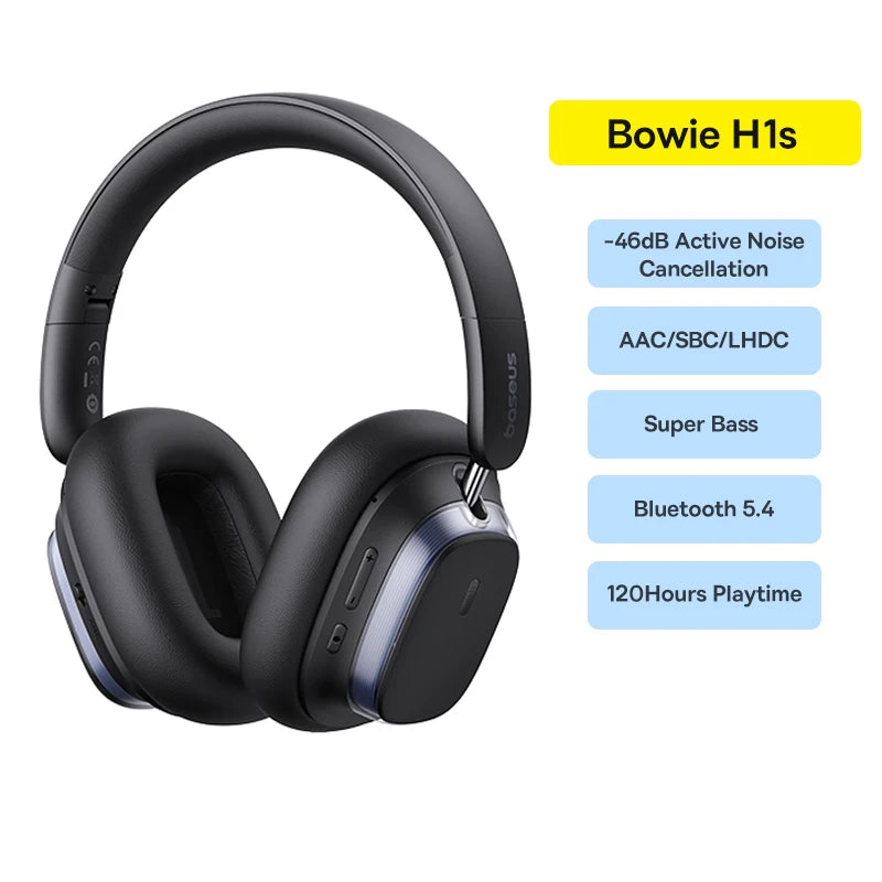 Baseus Bowie H1s Wireless Headphones - 46dB ANC, 120H Battery