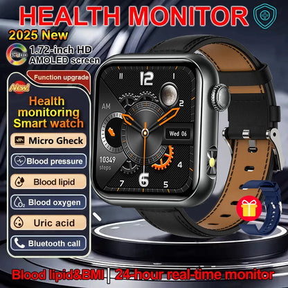 AI Smart Watch - HRV+PPG Blood Pressure Monitor, IP68 Waterproof