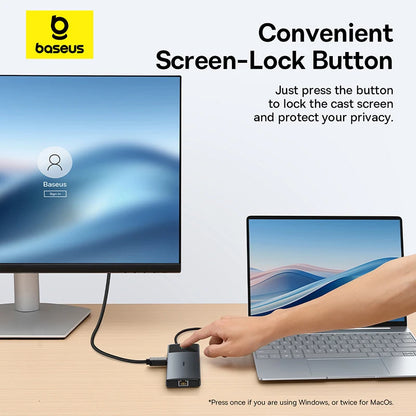 Baseus USB C HUB Dual HDMI 8K 4K Adapter 10-in-1 USB 3.2 10Gbps Splitter with RJ45 SD TF Type C PD 100W for MacBook Pro Air HUB