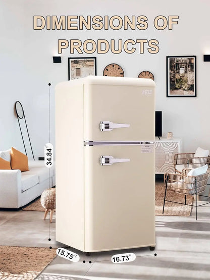 KRIB BLING 3.2 Cu.ft Mini Fridge with Freezer - Retro Compact Refrigerator