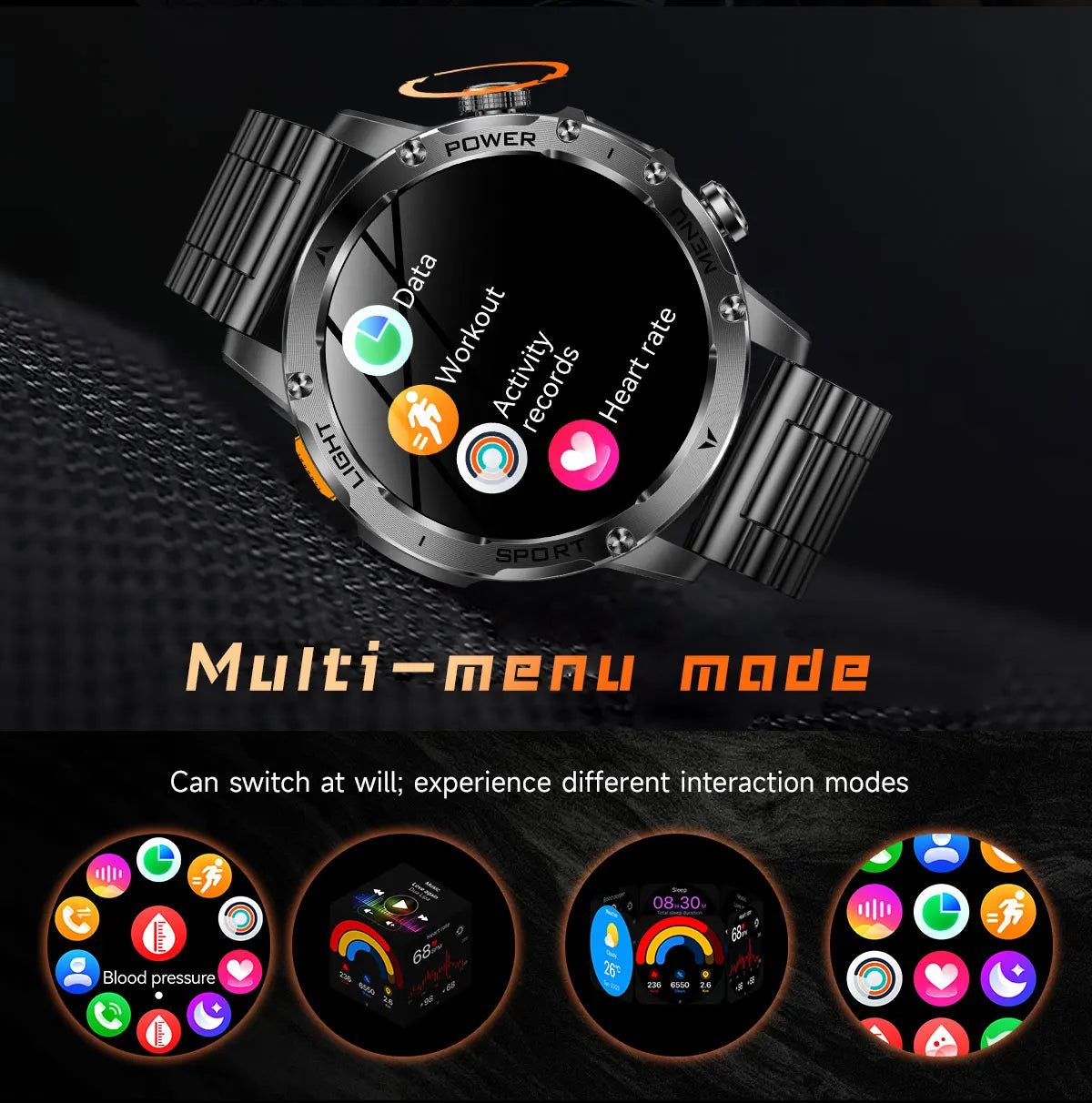 T-Rex 3 Ultra Smartwatch - 1000mAh Battery, 5ATM Waterproof, Heart Rate Monitor