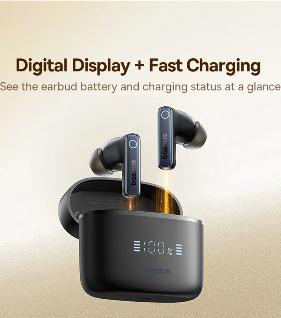 Baseus Bowie 30 Wireless Earbuds - 50dB ANC, 6 Mics, 65H Playtime