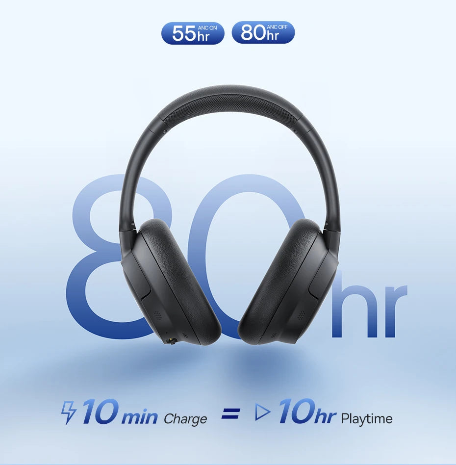 Baseus EH10 NC Wireless Headphones - 45dB ANC, 80H Battery